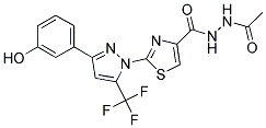 N'-ACETYL-2-[3-(3-HYDROXYPHENYL)-5-(TRIFLUOROMETHYL)-1H-PYRAZOL-1-YL]-1,3-THIAZOLE-4-CARBOHYDRAZIDE Struktur