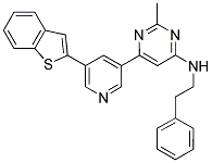 [6-(5-BENZO[B]THIOPHEN-2-YL-PYRIDIN-3-YL)-2-METHYL-PYRIMIDIN-4-YL]-PHENETHYL-AMINE Struktur