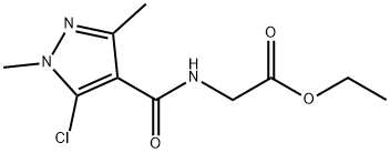 [(5-CHLORO-1,3-DIMETHYL-1H-PYRAZOLE-4-CARBONYL)-AMINO]-ACETIC ACID ETHYL ESTER Struktur