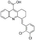 4-(2,3-DICHLORO-BENZYLIDENE)-1,2,3,4-TETRAHYDRO-ACRIDINE-9-CARBOXYLIC ACID Struktur