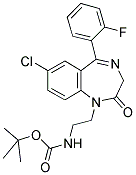 1-(2-BOC-AMINOETHYL)-7-CHLORO-5-(2-FLUOROPHENYL)-1,3-DIHYDRO-2H-1,4-BENZODIAZEPIN-2-ONE Struktur