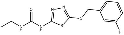 N-ETHYL-N'-(5-[(3-FLUOROBENZYL)SULFANYL]-1,3,4-THIADIAZOL-2-YL)UREA Struktur