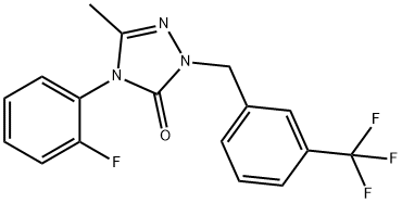 4-(2-FLUOROPHENYL)-5-METHYL-2-[3-(TRIFLUOROMETHYL)BENZYL]-2,4-DIHYDRO-3H-1,2,4-TRIAZOL-3-ONE Struktur