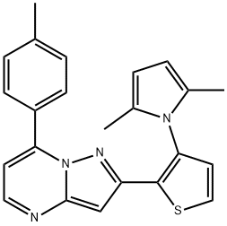 2-[3-(2,5-DIMETHYL-1H-PYRROL-1-YL)-2-THIENYL]-7-(4-METHYLPHENYL)PYRAZOLO[1,5-A]PYRIMIDINE Struktur