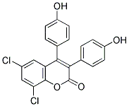 6,8-DICHLORO-3,4-DI-(4'-HYDROXYPHENYL)COUMARIN Struktur