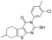 3-(3-CHLORO-4-METHYL-PHENYL)-2-MERCAPTO-7-METHYL-5,6,7,8-TETRAHYDRO-3H-BENZO[4,5]THIENO[2,3-D]PYRIMIDIN-4-ONE Struktur