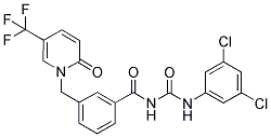 1-[3-[2,4-DIAZA-4-(3,5-DICHLOROPHENYL)-1,3-DIOXOBUT-1-YL]BENZYL]-5-(TRIFLUOROMETHYL)-2-PYRIDONE Struktur