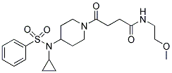 4-[4-(CYCLOPROPYL(PHENYLSULPHONYL)AMINO)PIPERIDIN-1-YL]-N-(2-METHOXYETHYL)-4-OXOBUTANAMIDE Struktur