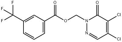 [4,5-DICHLORO-6-OXO-1(6H)-PYRIDAZINYL]METHYL 3-(TRIFLUOROMETHYL)BENZENECARBOXYLATE Struktur