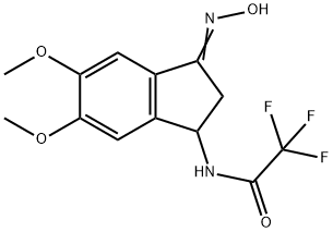 2,2,2-TRIFLUORO-N-[3-(HYDROXYIMINO)-5,6-DIMETHOXY-2,3-DIHYDRO-1H-INDEN-1-YL]ACETAMIDE Struktur