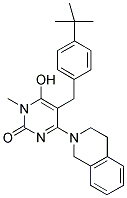 5-(4-TERT-BUTYL-BENZYL)-4-(3,4-DIHYDRO-1H-ISOQUINOLIN-2-YL)-6-HYDROXY-1-METHYL-1H-PYRIMIDIN-2-ONE Struktur