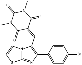 5-([6-(4-BROMOPHENYL)IMIDAZO[2,1-B][1,3]THIAZOL-5-YL]METHYLENE)-1,3-DIMETHYL-2,4,6(1H,3H,5H)-PYRIMIDINETRIONE Struktur