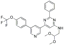 (2,2-DIMETHOXY-ETHYL)-(2-PHENYL-6-[5-(4-TRIFLUOROMETHOXY-PHENYL)-PYRIDIN-3-YL]-PYRIMIDIN-4-YL)-AMINE Struktur