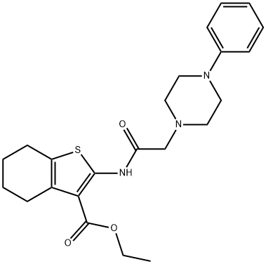 ETHYL 2-([2-(4-PHENYLPIPERAZINO)ACETYL]AMINO)-4,5,6,7-TETRAHYDRO-1-BENZOTHIOPHENE-3-CARBOXYLATE Struktur