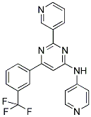 2-PYRIDIN-3-YL-N-PYRIDIN-4-YL-6-[3-(TRIFLUOROMETHYL)PHENYL]PYRIMIDIN-4-AMINE Struktur