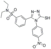 N,N-DIETHYL-3-[5-MERCAPTO-4-(4-NITRO-PHENYL)-4H-[1,2,4]TRIAZOL-3-YL]-BENZENESULFONAMIDE Struktur