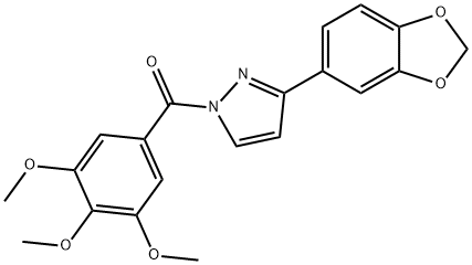 [3-(1,3-BENZODIOXOL-5-YL)-1H-PYRAZOL-1-YL](3,4,5-TRIMETHOXYPHENYL)METHANONE Struktur