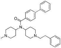 N-(1-METHYLPIPERIDIN-4-YL)-N-[1-(2-PHENYLETHYL)PIPERIDIN-4-YL]-1,1'-BIPHENYL-4-CARBOXAMIDE Struktur