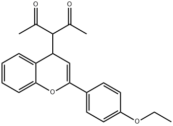 3-[2-(4-ETHOXYPHENYL)-4H-CHROMEN-4-YL]PENTANE-2,4-DIONE Struktur