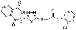 2-({[5-({2-[(2-CHLOROPHENYL)AMINO]-2-OXOETHYL}THIO)-1,3,4-THIADIAZOL-2-YL]AMINO}CARBONYL)BENZOIC ACID Struktur