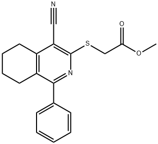 METHYL 2-[(4-CYANO-1-PHENYL-5,6,7,8-TETRAHYDRO-3-ISOQUINOLINYL)SULFANYL]ACETATE Struktur