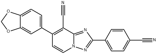 7-(1,3-BENZODIOXOL-5-YL)-2-(4-CYANOPHENYL)[1,2,4]TRIAZOLO[1,5-A]PYRIDINE-8-CARBONITRILE Struktur