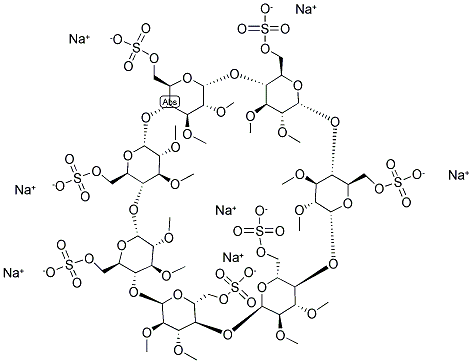 HEPTAKIS-(2,3-DI-O-METHYL-6-O-SULFO)-BETA-CYCLODEXTRIN HEPTASODIUM SALT Struktur