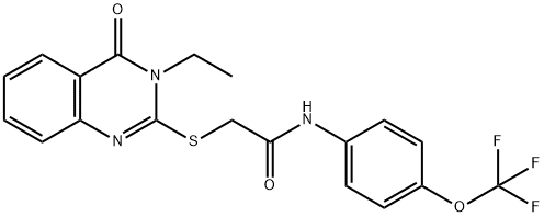 2-[(3-ETHYL-4-OXO-3,4-DIHYDRO-2-QUINAZOLINYL)SULFANYL]-N-[4-(TRIFLUOROMETHOXY)PHENYL]ACETAMIDE Struktur