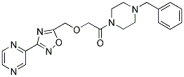 1-BENZYL-4-[1-OXO-2-((3-(PYRAZIN-2-YL)-1,2,4-OXADIAZOL-5-YL)METHOXY)ETHYL]PIPERAZINE Struktur