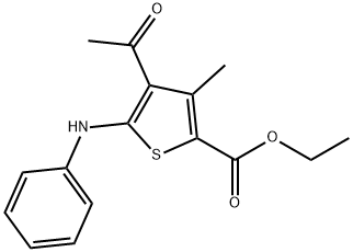 ETHYL 4-ACETYL-5-ANILINO-3-METHYL-2-THIOPHENECARBOXYLATE Struktur