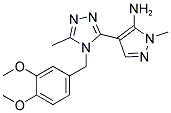 4-[4-(3,4-DIMETHOXYBENZYL)-5-METHYL-4H-1,2,4-TRIAZOL-3-YL]-1-METHYL-1H-PYRAZOL-5-AMINE Struktur