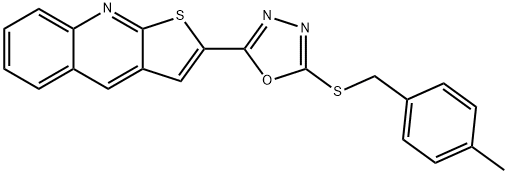 2-(5-[(4-METHYLBENZYL)SULFANYL]-1,3,4-OXADIAZOL-2-YL)THIENO[2,3-B]QUINOLINE Struktur