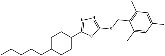 2-[(MESITYLMETHYL)SULFANYL]-5-(4-PENTYLCYCLOHEXYL)-1,3,4-OXADIAZOLE Struktur