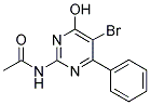 N2-ACETYLAMINO-4-HYDROXY-5-BROMO-6-PHENYLPYRIMIDINE Struktur