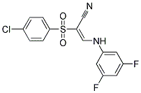 3-((3,5-DIFLUOROPHENYL)AMINO)-2-((4-CHLOROPHENYL)SULFONYL)PROP-2-ENENITRILE Struktur