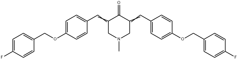 3,5-BIS((4-[(4-FLUOROBENZYL)OXY]PHENYL)METHYLENE)-1-METHYLTETRAHYDRO-4(1H)-PYRIDINONE Struktur