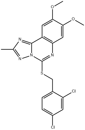 5-[(2,4-DICHLOROBENZYL)SULFANYL]-8,9-DIMETHOXY-2-METHYL[1,2,4]TRIAZOLO[1,5-C]QUINAZOLINE Struktur