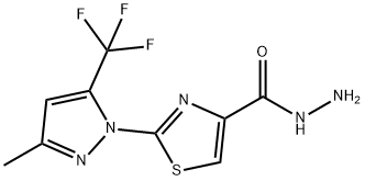 2-[3-METHYL-5-(TRIFLUOROMETHYL)-1H-PYRAZOL-1-YL]-1,3-THIAZOLE-4-CARBOHYDRAZIDE Struktur