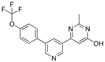 2-METHYL-6-(5-[4-(TRIFLUOROMETHOXY)PHENYL]PYRIDIN-3-YL)PYRIMIDIN-4-OL Struktur