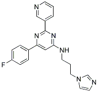 6-(4-FLUOROPHENYL)-N-[3-(1H-IMIDAZOL-1-YL)PROPYL]-2-PYRIDIN-3-YLPYRIMIDIN-4-AMINE Struktur