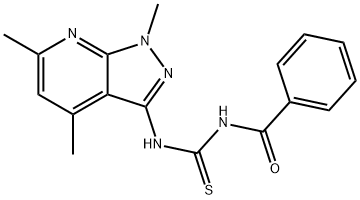 N-BENZOYL-N'-(1,4,6-TRIMETHYL-1H-PYRAZOLO[3,4-B]PYRIDIN-3-YL)THIOUREA Struktur