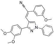 (E)-3-[3-(3,4-DIMETHOXYPHENYL)-1-PHENYL-1H-PYRAZOL-4-YL]-2-(3-METHOXYPHENYL)-2-PROPENENITRILE Struktur