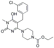 4-[5-(3-CHLORO-BENZYL)-6-HYDROXY-1-METHYL-2-OXO-1,2-DIHYDRO-PYRIMIDIN-4-YL]-PIPERAZINE-1-CARBOXYLIC ACID ETHYL ESTER Struktur