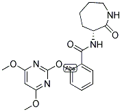 (3R)-3-[2-[(4,6-DIMETHOXYPYRIMIDIN-2-YL)OXY]BENZAMIDO]HEXAHYDRO-(1H)-AZEPIN-2-ONE Struktur