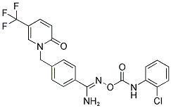 1-[4-[1-AMINO-5-(2-CHLOROPHENYL)-2,5-DIAZA-3-OXA-4-OXOPENT-1-EN-1-YL]BENZYL]-5-(TRIFLUOROMETHYL)-2-PYRIDONE Struktur