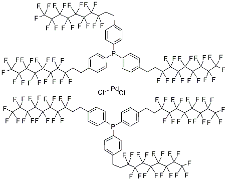 BIS[TRIS(4-(1H,1H,2H,2H-PERFLUORODECYL)PHENYL)PHOSPHINE]PALLADIUM(II) DICHLORIDE Struktur