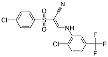 2-((4-CHLOROPHENYL)SULFONYL)-3-((2-CHLORO-5-(TRIFLUOROMETHYL)PHENYL)AMINO)PROP-2-ENENITRILE Struktur