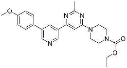 4-(6-[5-(4-METHOXY-PHENYL)-PYRIDIN-3-YL]-2-METHYL-PYRIMIDIN-4-YL)-PIPERAZINE-1-CARBOXYLIC ACID ETHYL ESTER Struktur