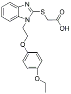 ((1-[2-(4-ETHOXYPHENOXY)ETHYL]-1H-BENZIMIDAZOL-2-YL)THIO)ACETIC ACID Struktur