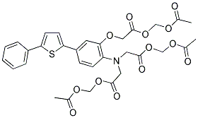 2-AMINO-5-(5-PHENYL-2-THIENYL)PHENOL-N,N,O-TRIACETIC ACID TRIS(ACETOXYMETHYL) ESTER Struktur